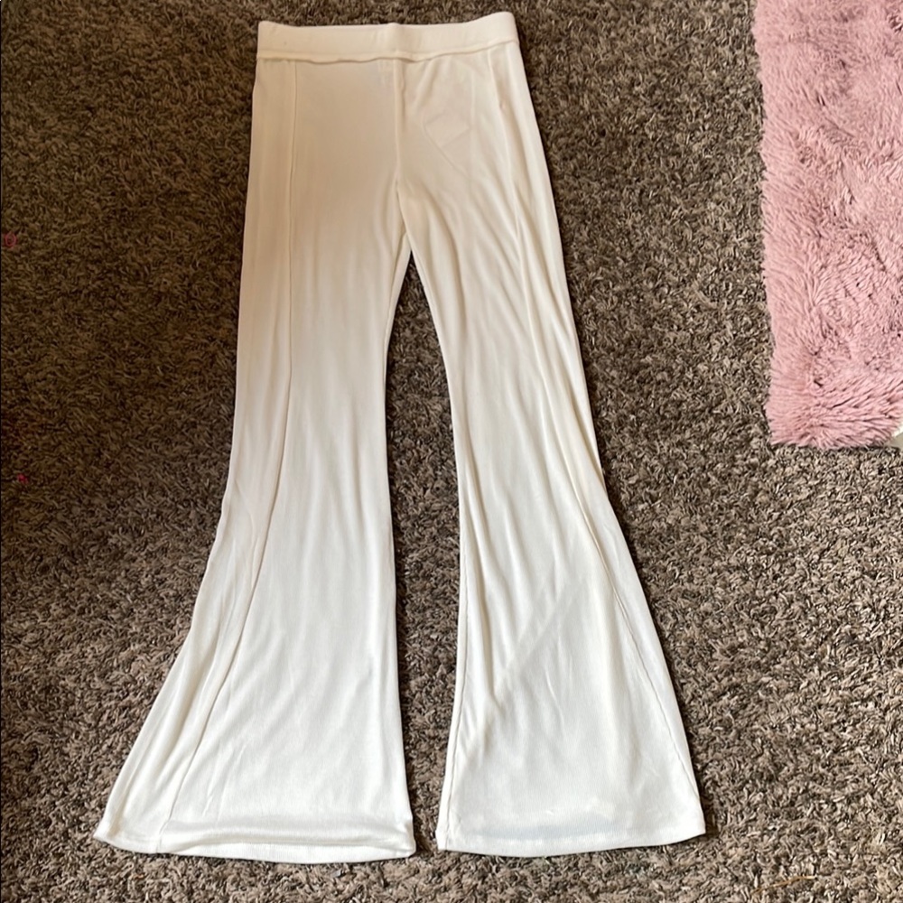 Forever 21 White Wide-Leg Pajama Pants